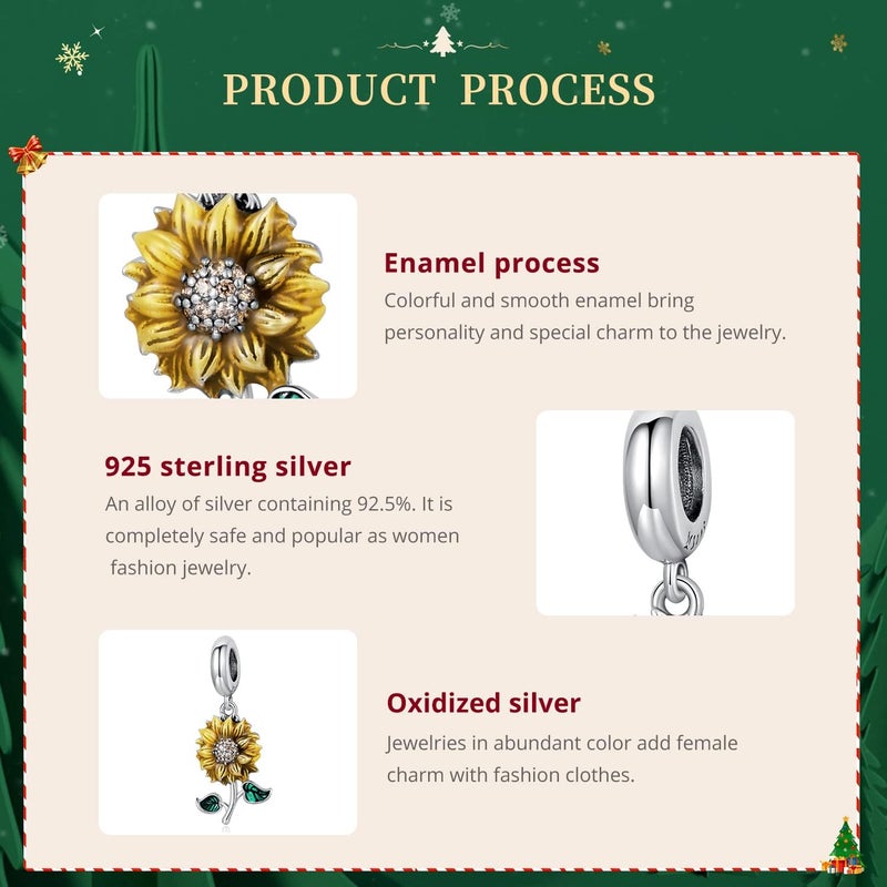 VOROCO Store Coffee Moon Star Dream Catcher Charms for Bracelet 925 Sterling Silver Dangle & Beads Charm for Charm Bracelet and Necklace DIY Charm Jewelry Gifts for Women - Image 4